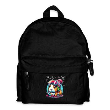 Guinea Pig Skiing Snow Slope Cute - Kids' Backpack - black - Front
