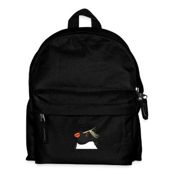 Pinguin mit Haare Felsenpinguin - Kinder Rucksack - Schwarz - Vorne
