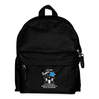 Bauherr Hausbau Baustelle Richtfest Geschenk - Kinder Rucksack - Schwarz - Vorne