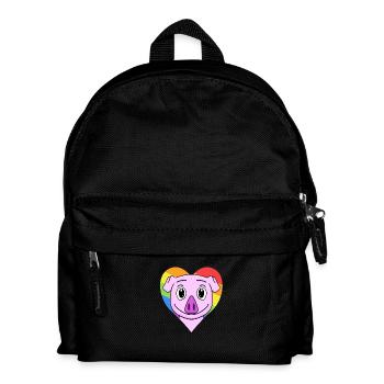 Pig Lgbt Rainbow Colors - Kids' Backpack - black - Front