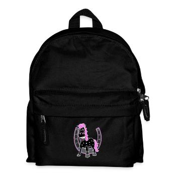 Horse Horses Horseshoe Rider Rider Horse Funny - Kids' Backpack - black - Front