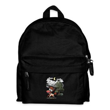 Pferd Pferde Wildpferd verrückt Gaul Ross Reiterin - Kinder Rucksack - Schwarz - Vorne