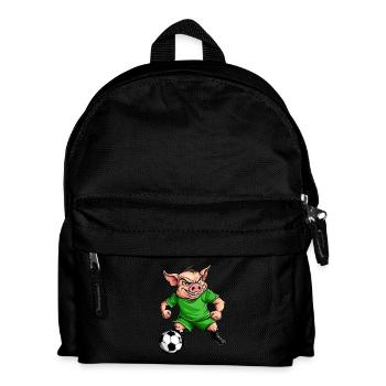 green soccer piggy - Kids' Backpack - black - Front