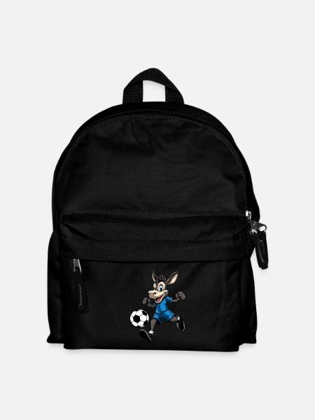 Esel Fussball (blau) - Kinder Rucksack - Schwarz