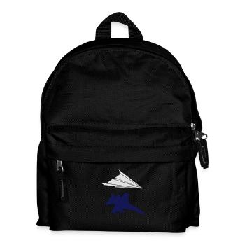 Papierflieger - Kinder Rucksack - Schwarz - Vorne