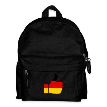 "Daumen Hoch" Fußball Deutschland Nationalelf - Kinder Rucksack - Schwarz - Vorne