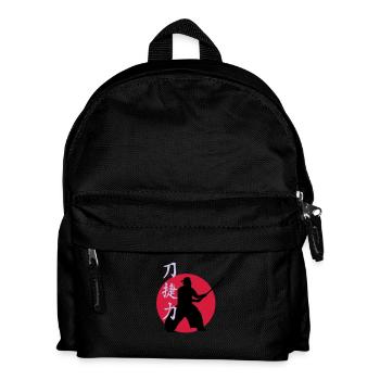 samurai_strength_victory_sword_3c - Kinder Rucksack - Schwarz - Vorne