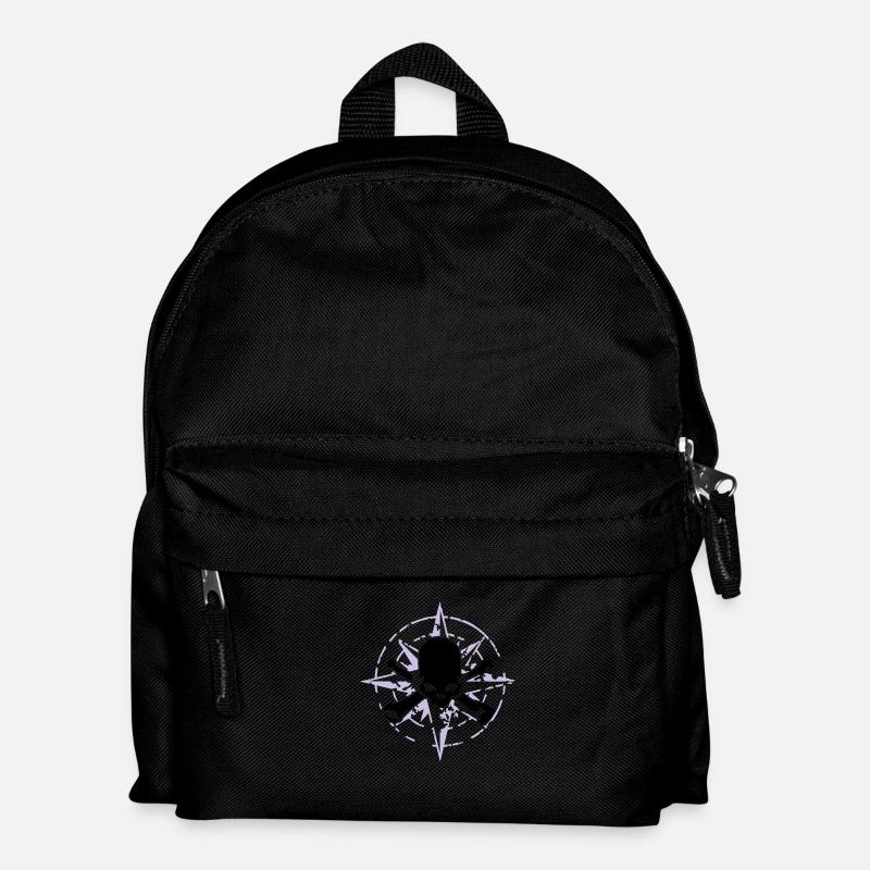 windrose_skull_02_b_2c - Kids' Backpack - black