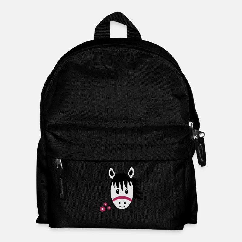 Lustiges Pferd / Pony - Kinder Rucksack - Schwarz