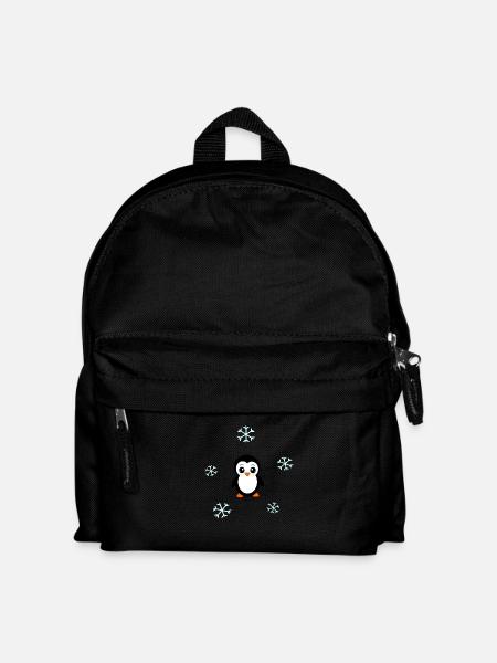 Kawaii Pingouin Kawaii Animaux Coeur - Sac à dos Enfant - noir