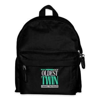 Ich bin der älteste Zwilling Ich mache die Regeln lustig Geschwister - Kinder Rucksack - Schwarz - Vorne