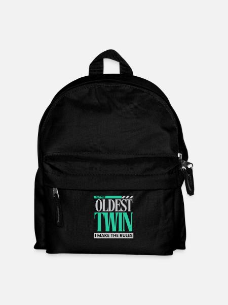 Ich bin der älteste Zwilling Ich mache die Regeln lustig Geschwister - Kinder Rucksack - Schwarz