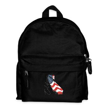 USA Flag in California State Map CA - Kids' Backpack - black - Front