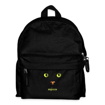 miau Katze - Kinder Rucksack - Schwarz - Vorne