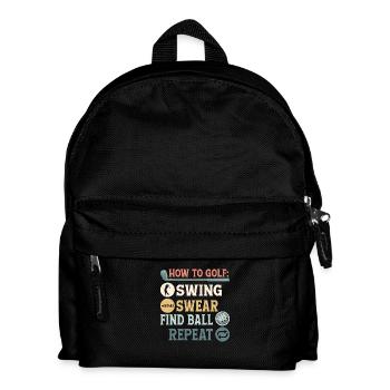 Comment jouer au golf : 1.Swing 2.Sjurer 3.Trouver une balle golfeur Ho - Sac à dos Enfant - noir - Devant