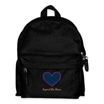 Liebe jenseits der Sterne Herz-Design - Kinder Rucksack - Schwarz - Vorne
