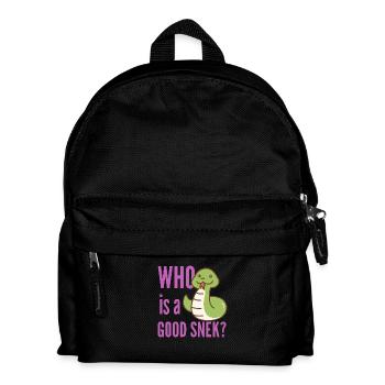 WHO is a GOOD SNEK - Snake lover - Kids' Backpack - black - Front