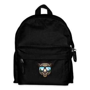 Leopard Googles Geschenk für Snowboarden Wintersport - Kinder Rucksack - Schwarz - Vorne