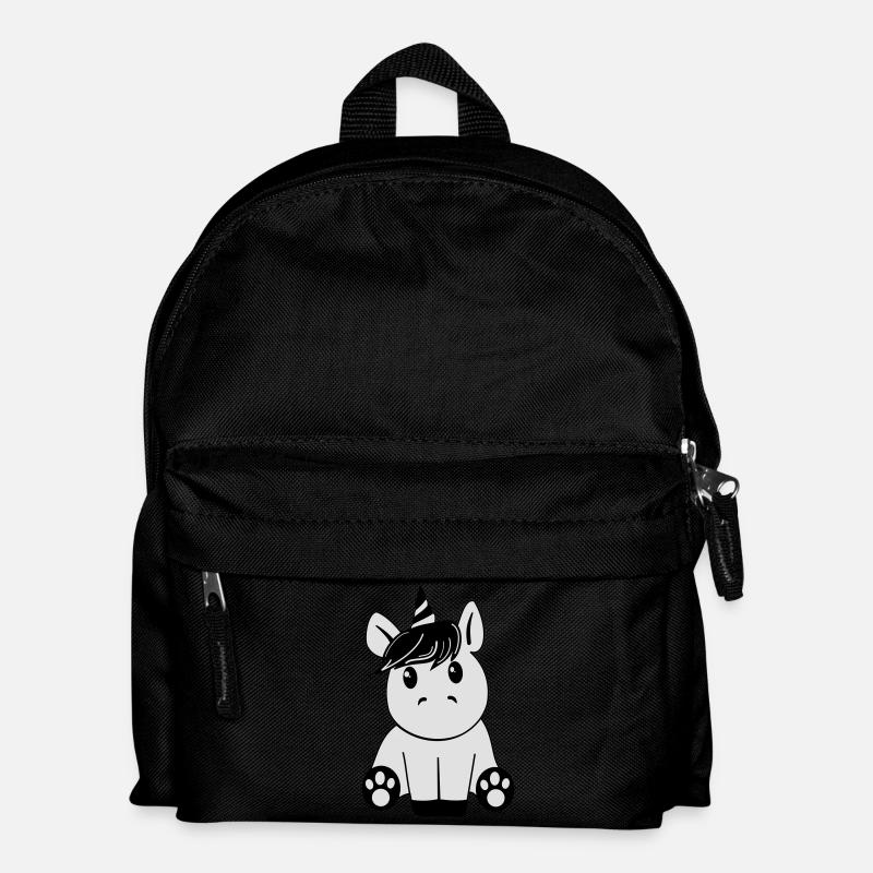Einhorn schwarz weiß - Kinder Rucksack - Schwarz