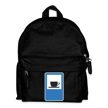 Road sign cafe - Kids' Backpack - black - Front