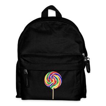 Bunter Lolli mit Stiel - Kinder Rucksack - Schwarz - Vorne