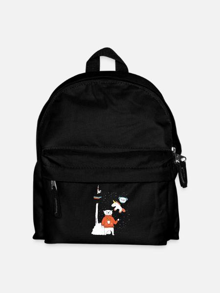 Berliner Bär | Winter am Fernsehturm| littlepublic - Kinder Rucksack - Schwarz