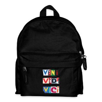 Veni Vidi Vici in a newspaper letter - Kids' Backpack - black - Front