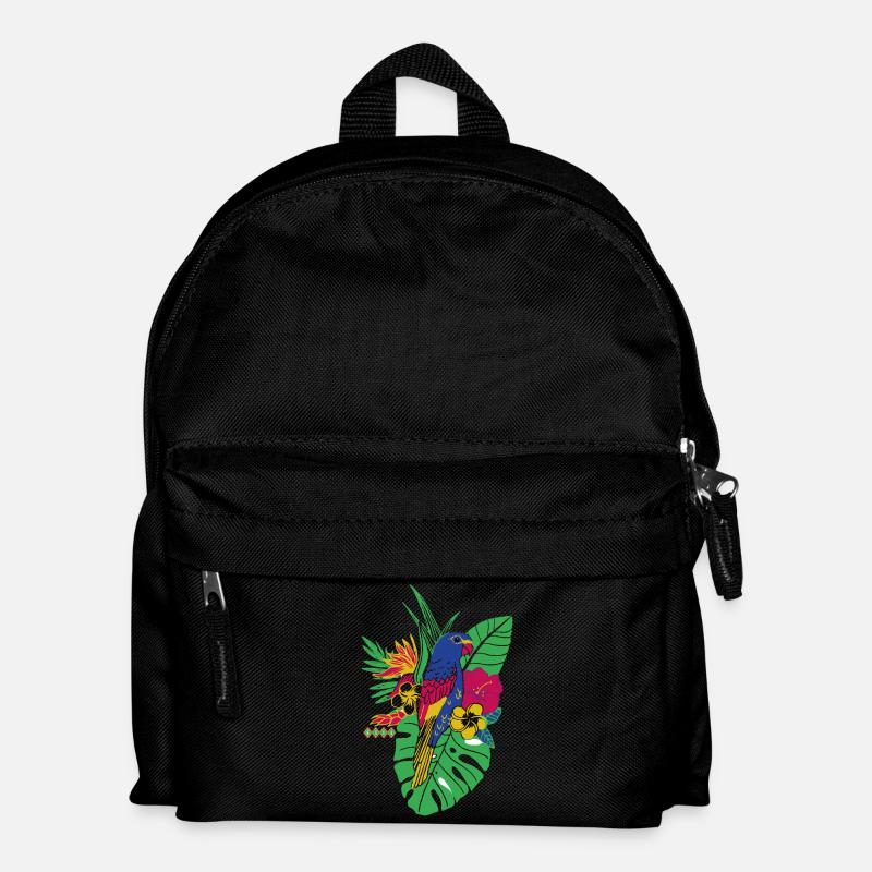 gaya fleur perroquet - Sac à dos Enfant - noir