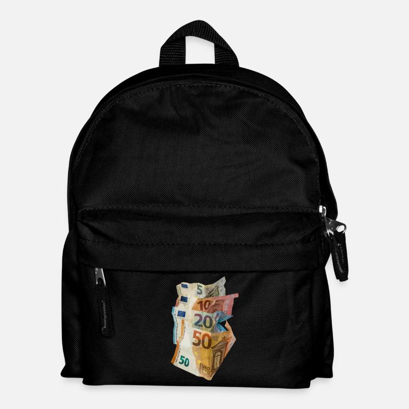 Euro-Geldscheine - Kinder Rucksack - Schwarz