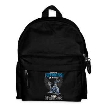 Fitness Studio Leben sinnlos - Geschenk - Kinder Rucksack - Schwarz - Vorne