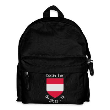 Do bin i her do gher i hi - Kinder Rucksack - Schwarz - Vorne