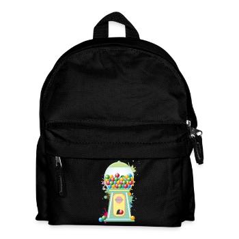nostalgischer Retro Kaugummi Automat-Graffiti Stil - Kinder Rucksack - Schwarz - Vorne