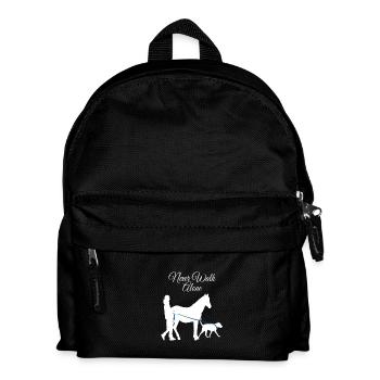 Never Walk Alone Pferd Hund - Kinder Rucksack - Schwarz - Vorne