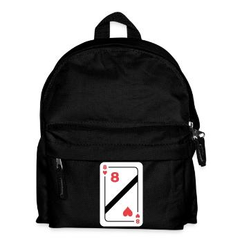 Herz Acht Spielkarte Pokerkarte - Kinder Rucksack - Schwarz - Vorne