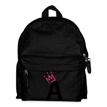 Letter A with crown - Kids' Backpack - black - Front