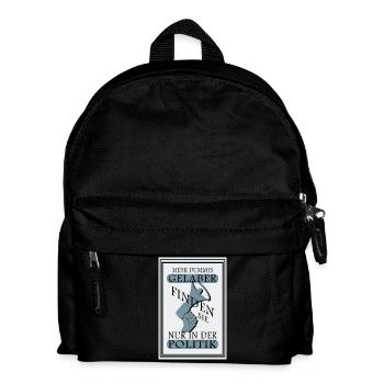 Dummes Gelaber in der Politik - Kinder Rucksack - Schwarz - Vorne