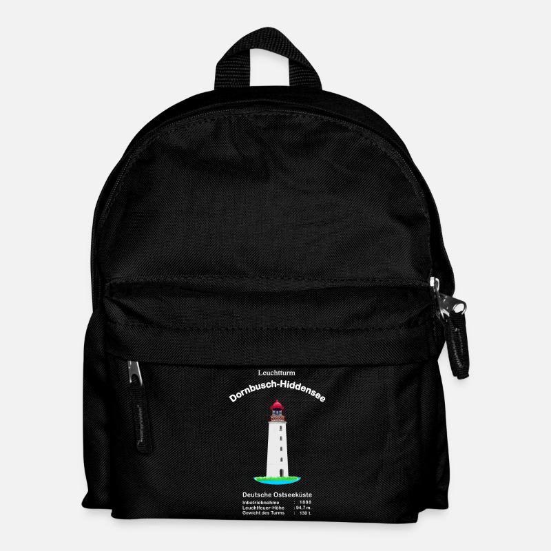 Leuchtturm Dornbusch, Insel Hiddensee, Ostseeküste - Kinder Rucksack - Schwarz