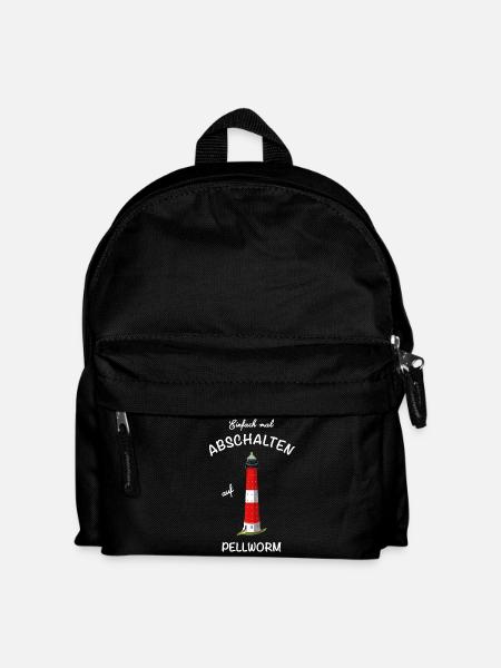 Kultiger Leuchtturm Pellworm, Nordsee, Abschalten - Kinder Rucksack - Schwarz