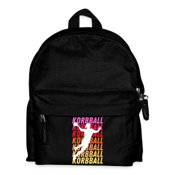 Korbball farbig - Kinder Rucksack - Schwarz - Vorne