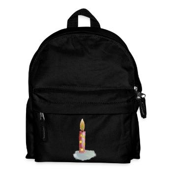 Hand Drawn Birthday Candle with Stars - Kids' Backpack - black - Front