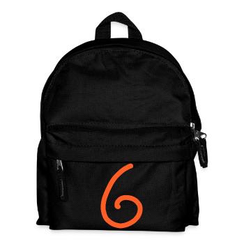 6 Nummer sechs Zahl Geburtstag - Kinder Rucksack - Schwarz - Vorne