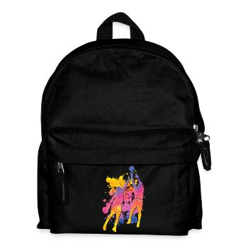 Basketball Player Colorful Paint Slam Dunk Sports - Kids' Backpack - black - Front