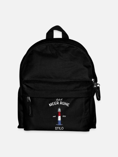 Leuchtturm Stilo, Pommern, Ostsee, Meer Ruhe - Kinder Rucksack - Schwarz