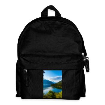 Landscape with lake and mountains - Kids' Backpack - black - Front