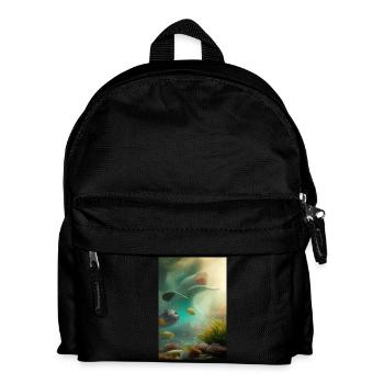 Fische, Aquarium - Kinder Rucksack - Schwarz - Vorne