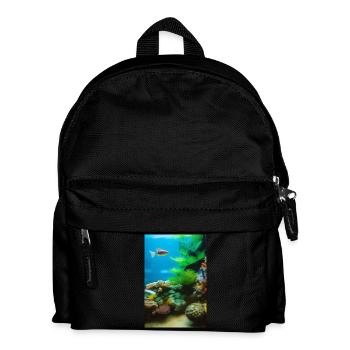 Fische, Aquarium - Kinder Rucksack - Schwarz - Vorne