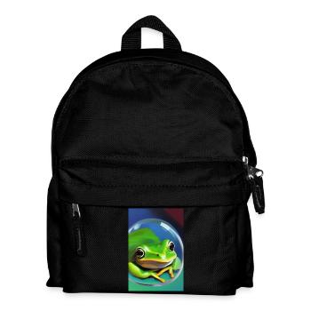 Grenouille dans une bulle - Sac à dos Enfant - noir - Devant