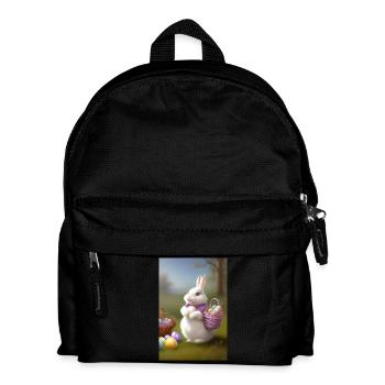 Lapin de Pâques avec œufs de Pâques - Sac à dos Enfant - noir - Devant