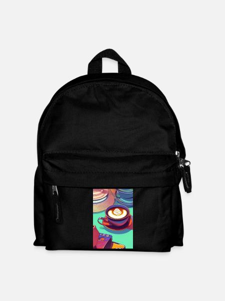 Kaffee, Kaffeebohnen - Kinder Rucksack - Schwarz