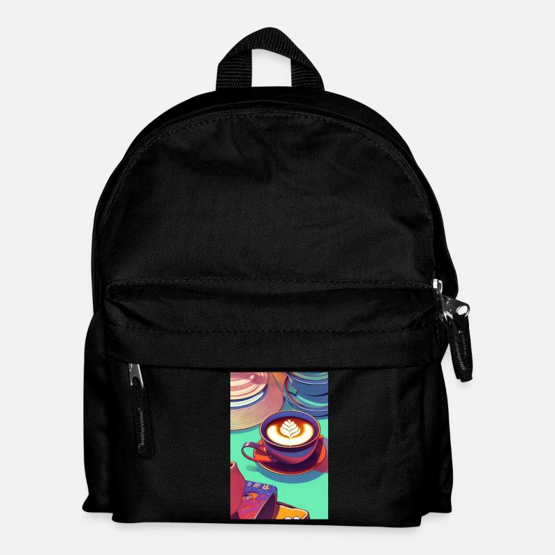 Kaffee, Kaffeebohnen - Kinder Rucksack - Schwarz